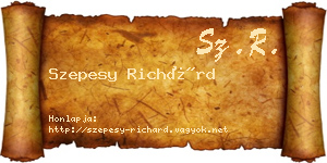Szepesy Richárd névjegykártya