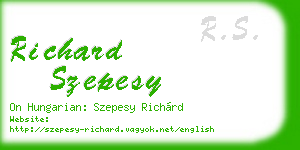 richard szepesy business card