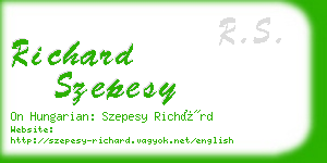 richard szepesy business card